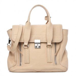 PHILLIP LIM 3.1 Textured Calfskin Medium Pashli Satchel White Peach